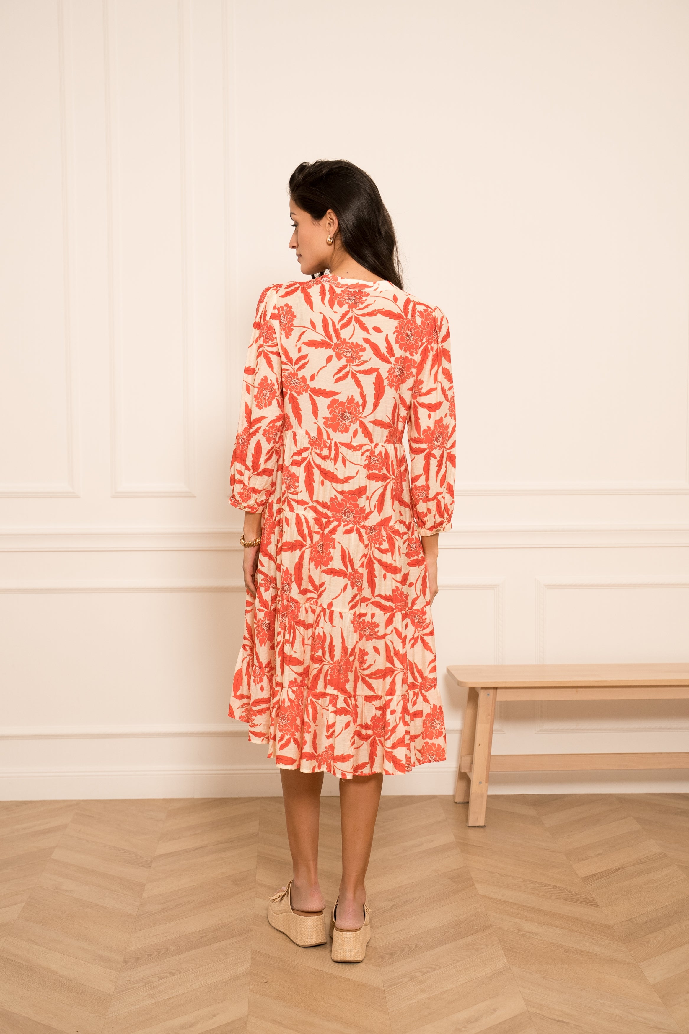 Mid-length printed dress Saint-Tropez