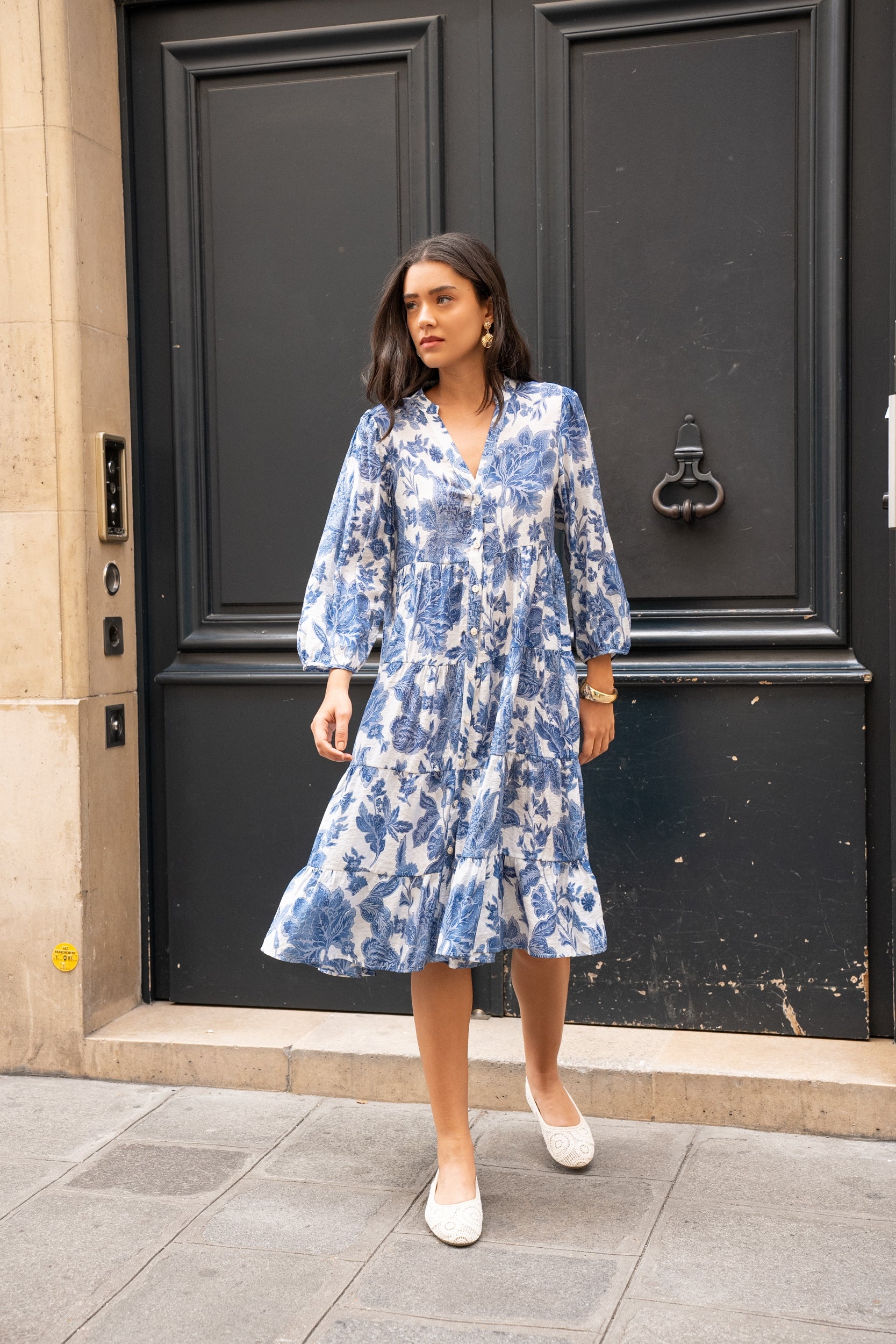 Mid-length printed dress Saint-Tropez