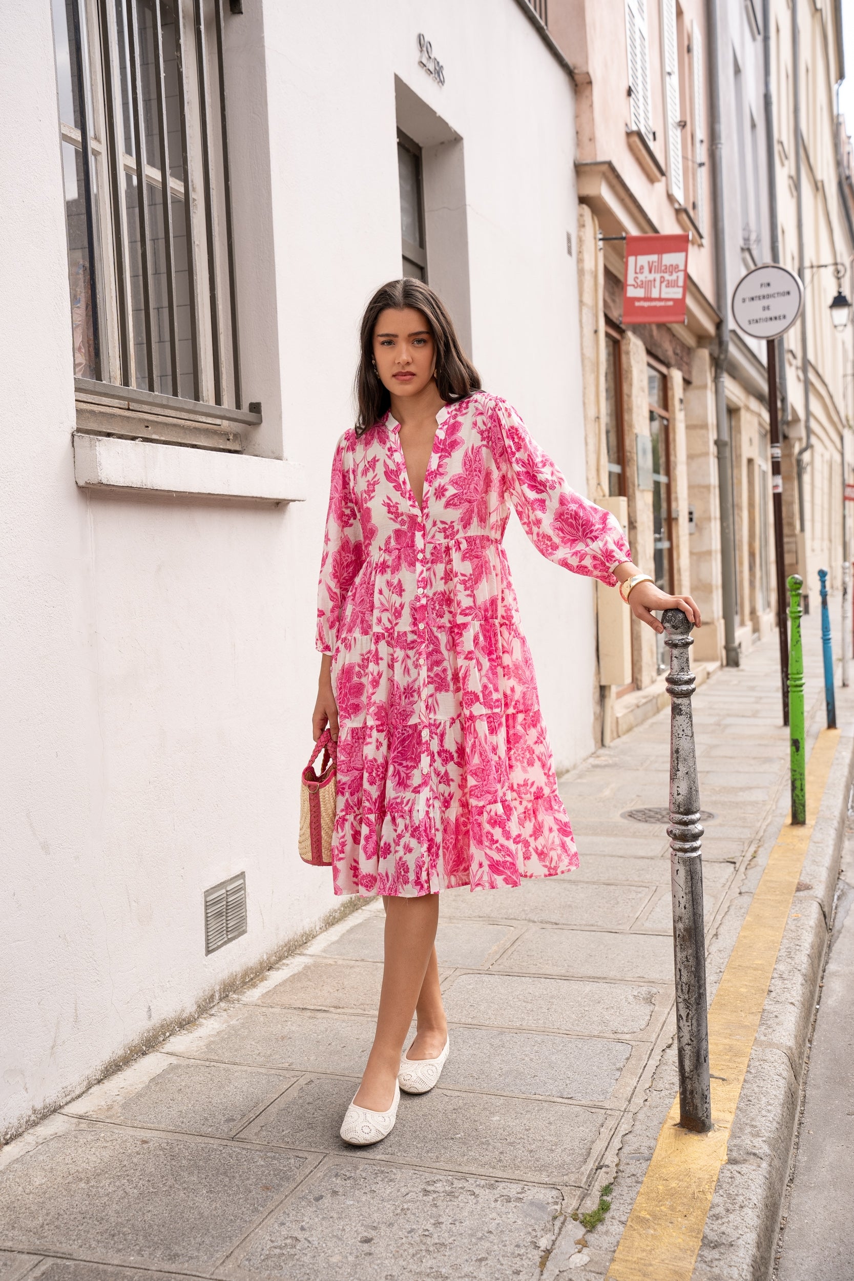 Mid-length printed dress Saint-Tropez