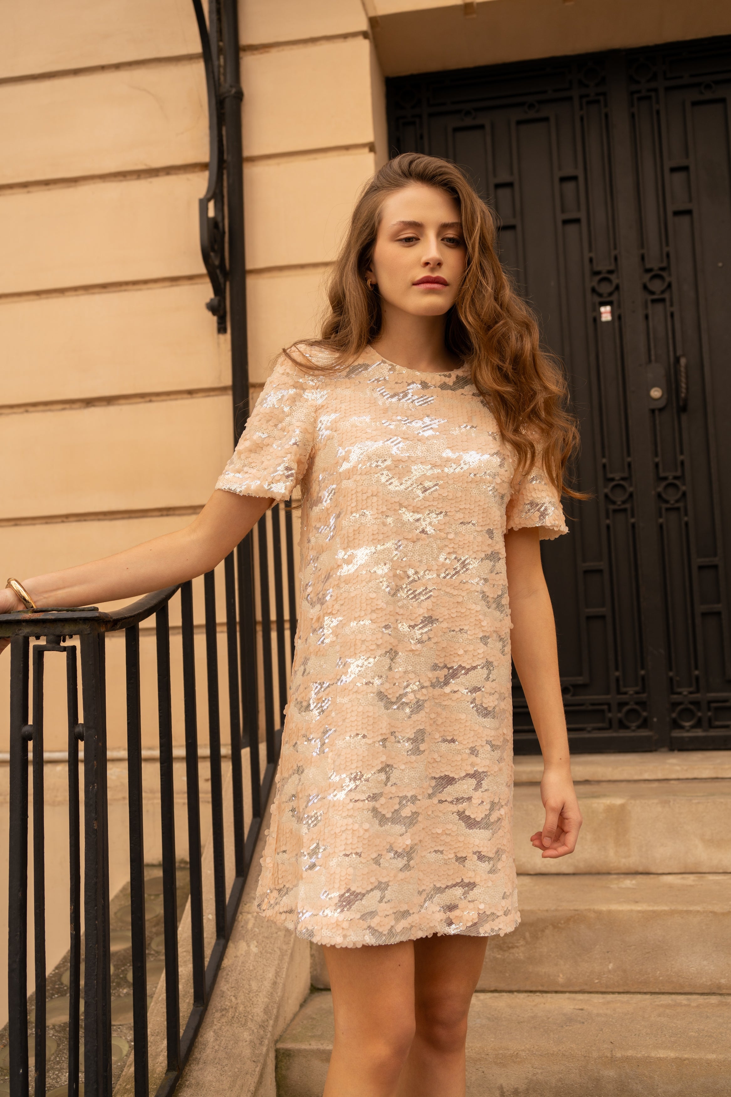 Short silk printed Saint-Tropez dress