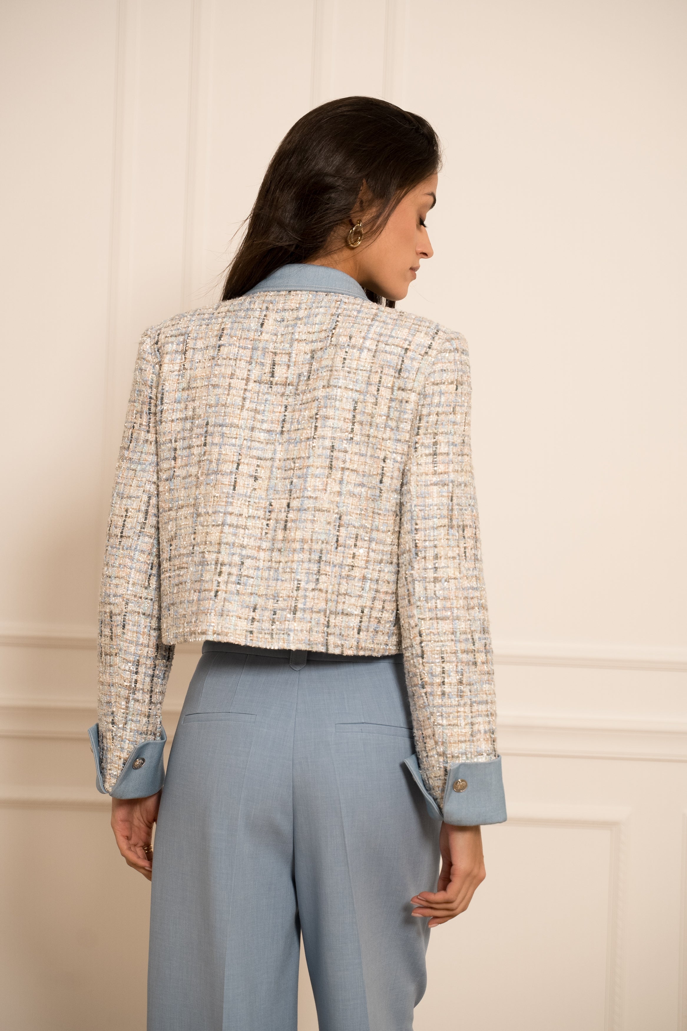 Veste Élise en tweed & denim