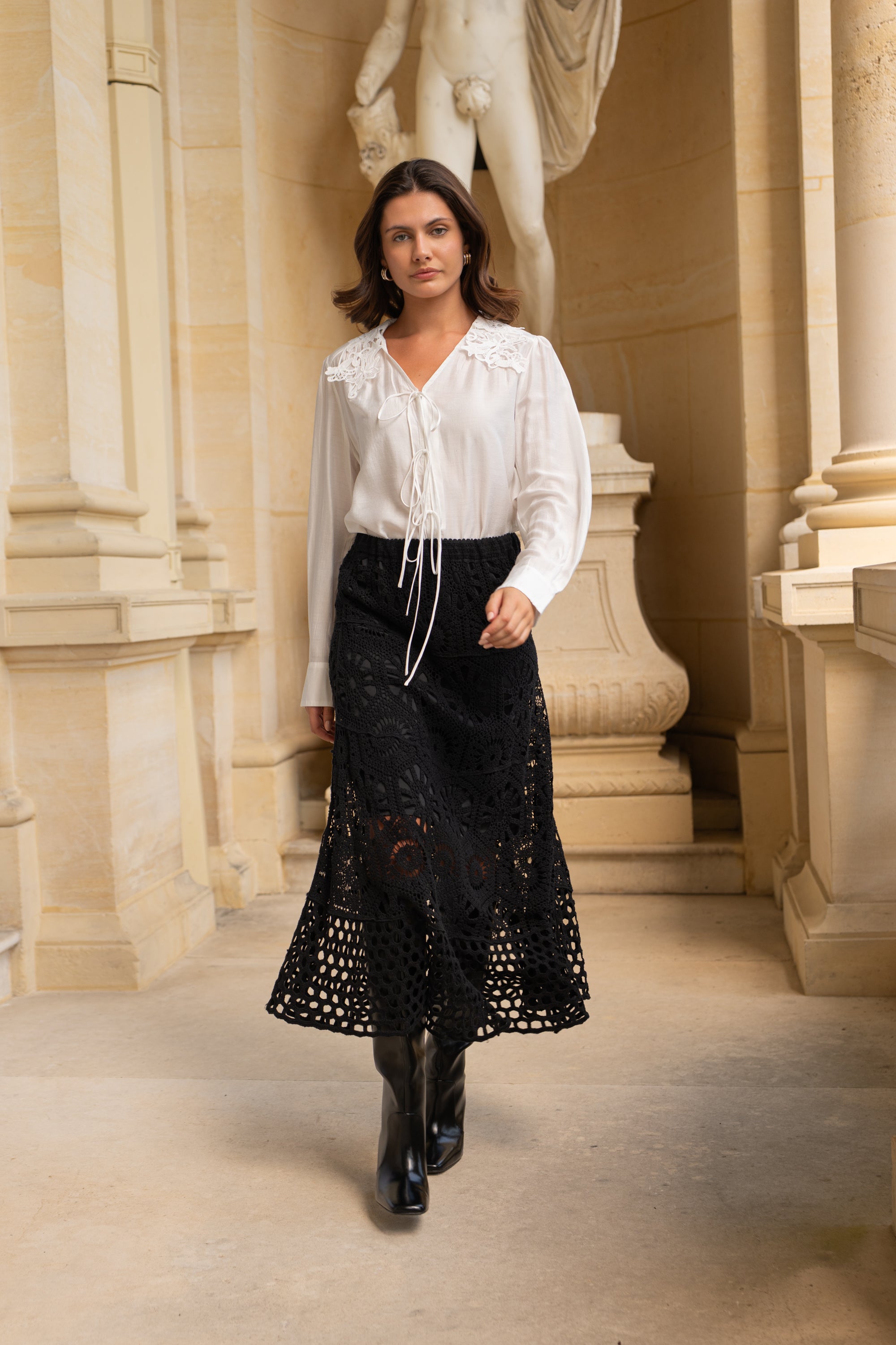 Jupe Mathilda crochet en maille ajourée