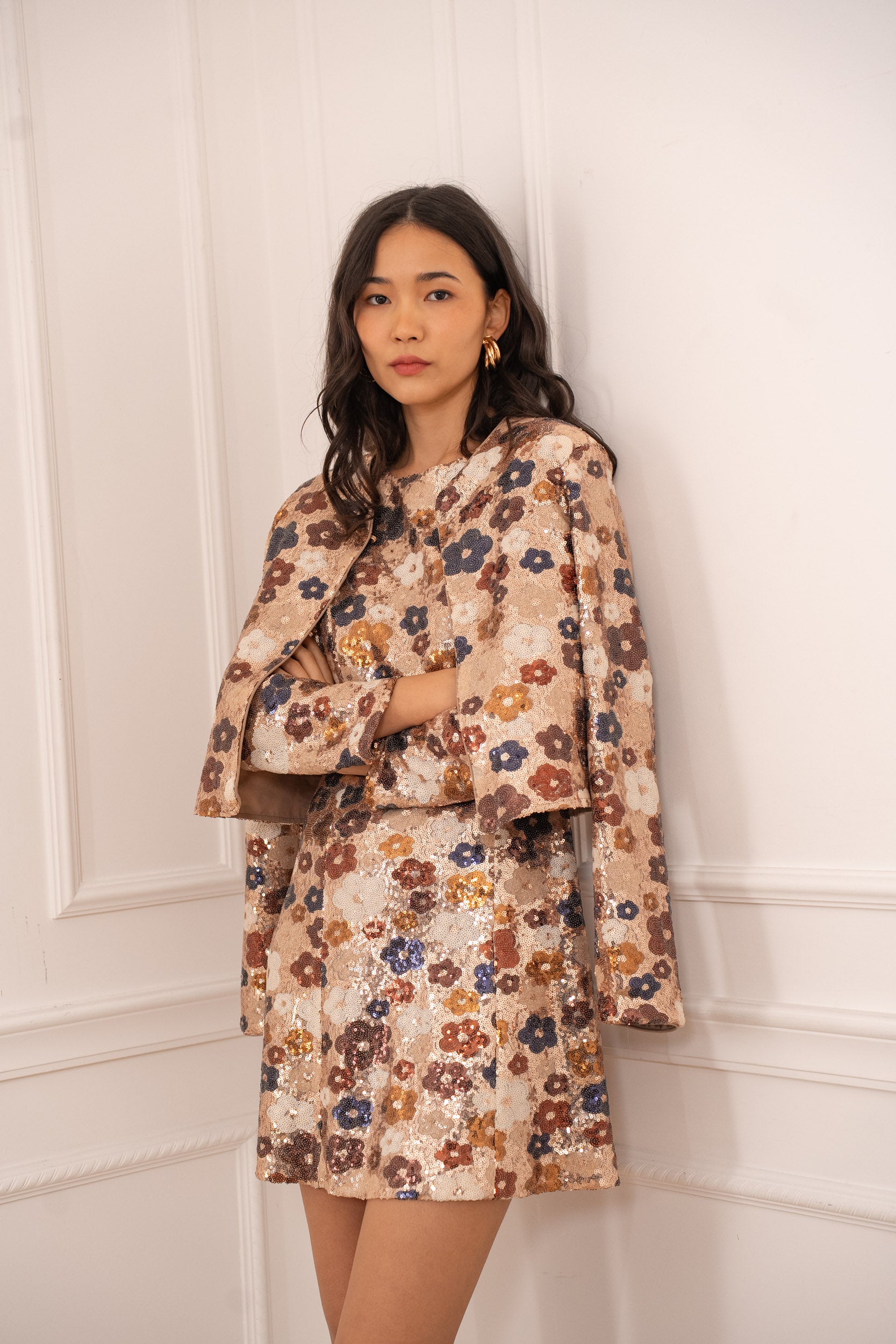 Short silk printed Saint-Tropez dress