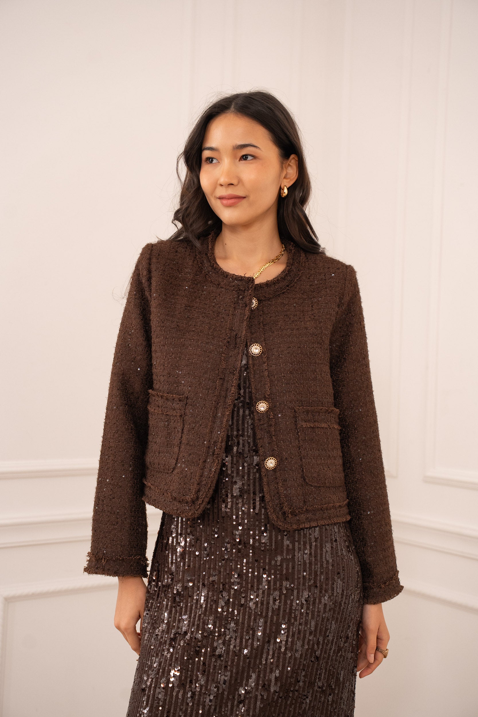 Veste Lola en tweed à poches