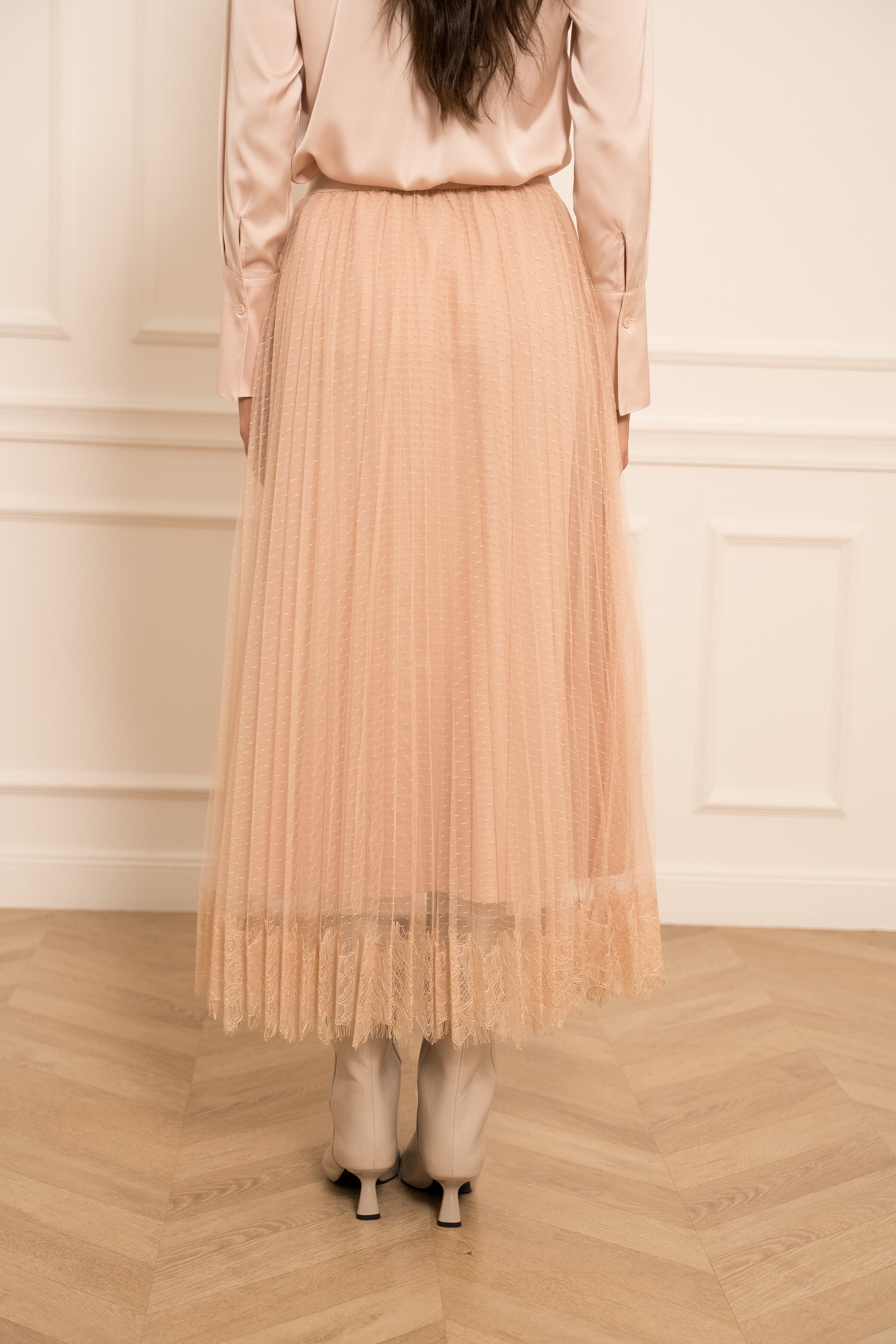 Jupe Jeanne tulle plissée dentelle Jeanne