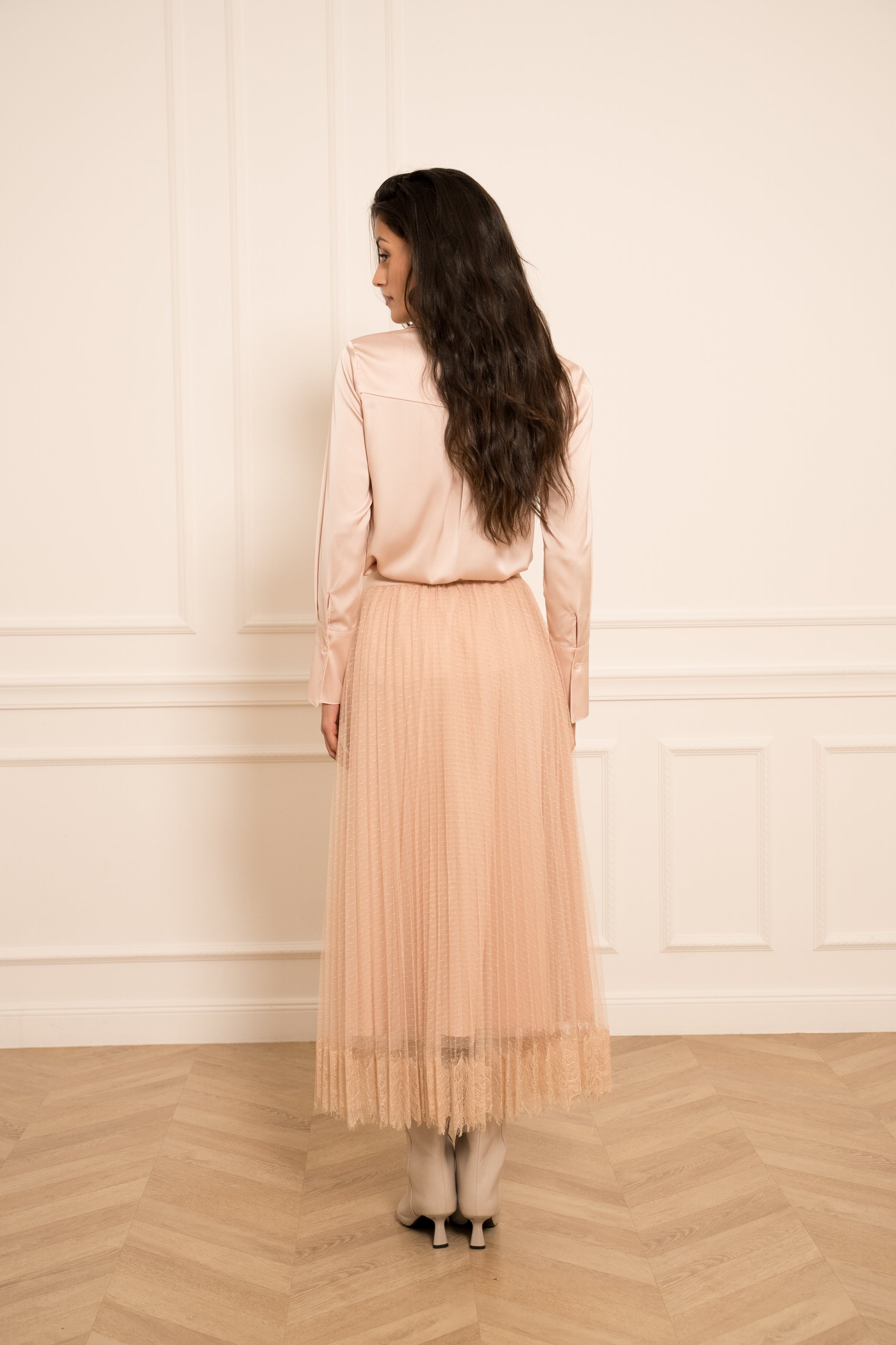 Jupe Jeanne tulle plissée dentelle Jeanne