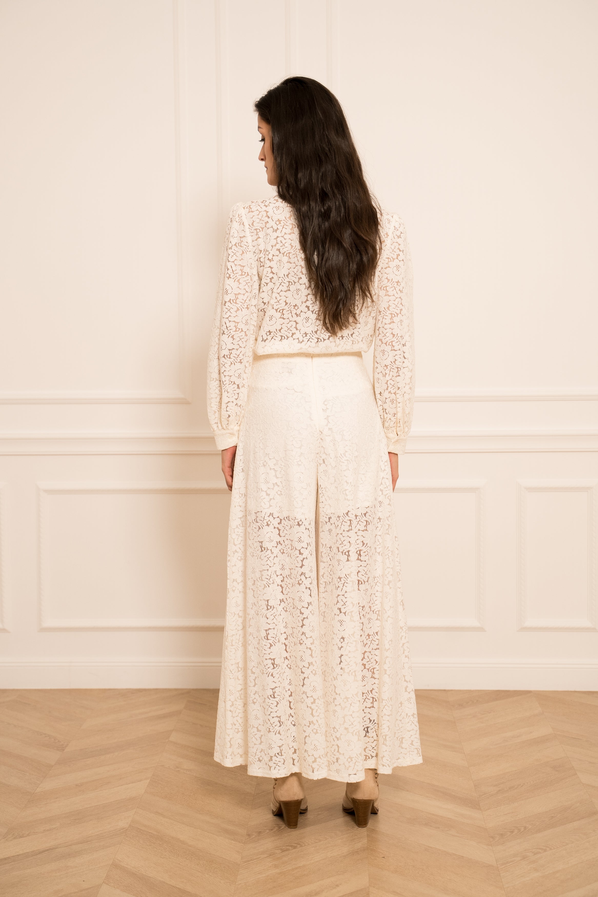 Pantalon jupe culotte en dentelle
