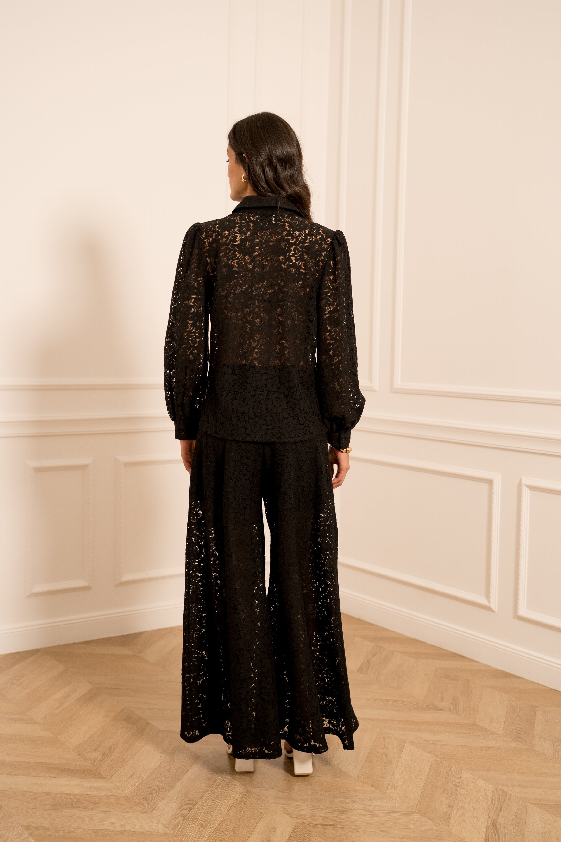 Pantalon jupe culotte en dentelle