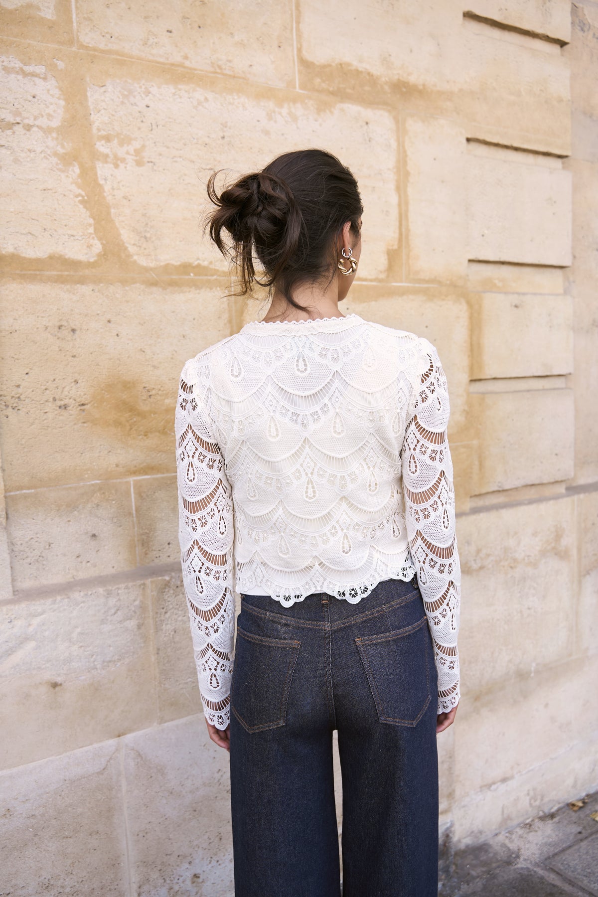 Veste gilet en dentelle guipure