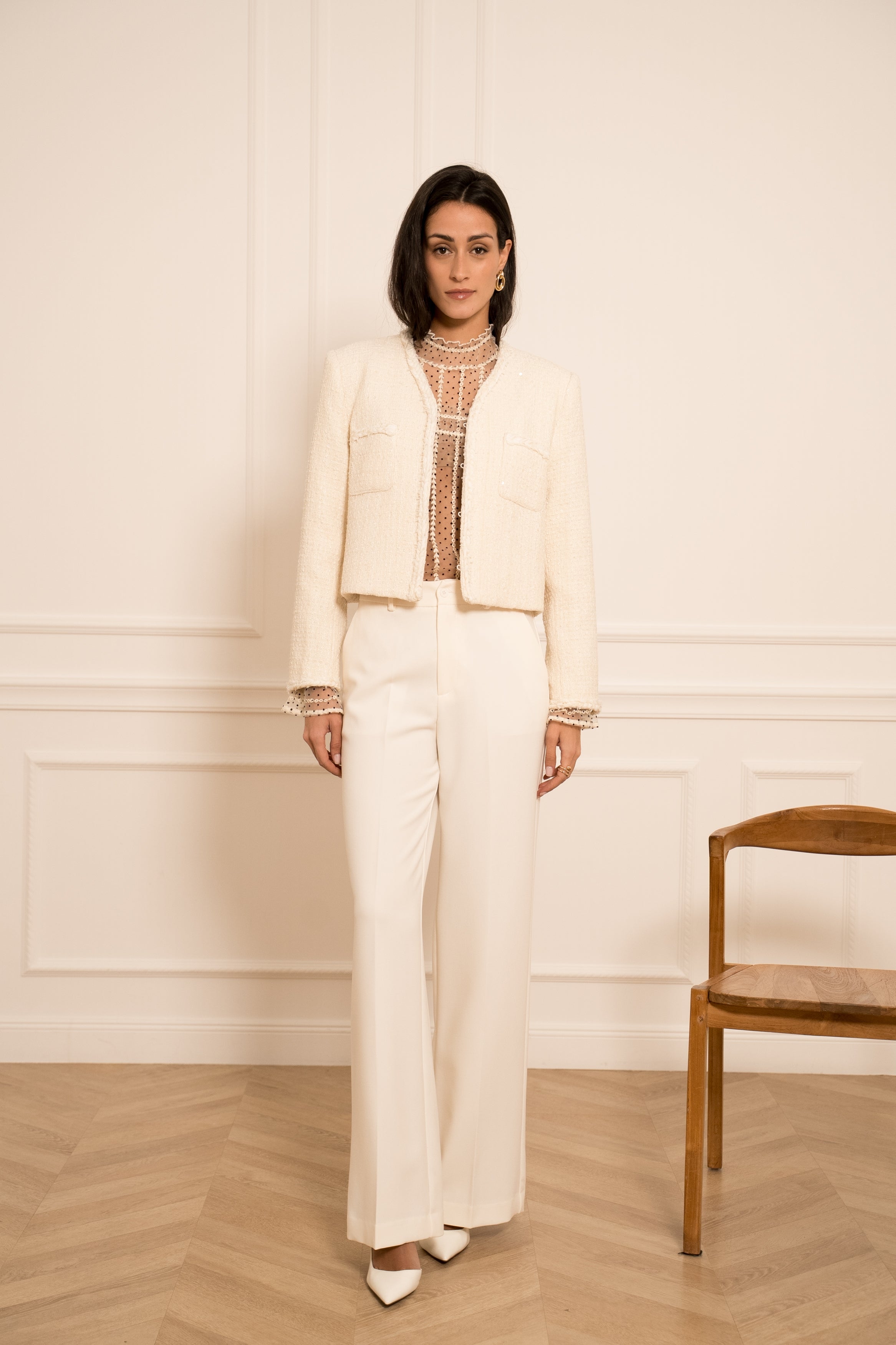 Veste blazer en tweed