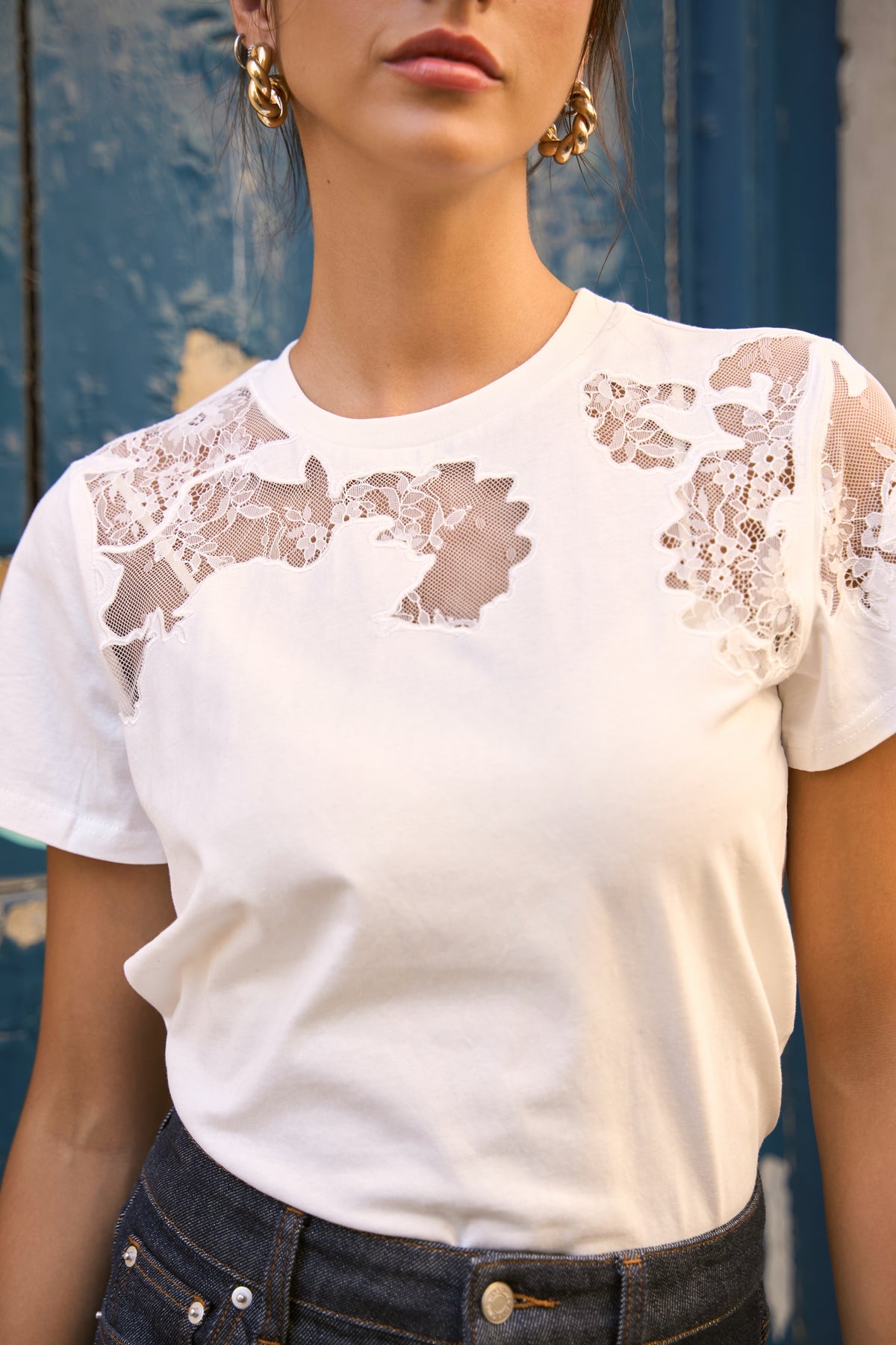 T-shirt en coton brodé