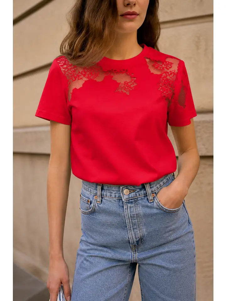 T-shirt en coton brodé