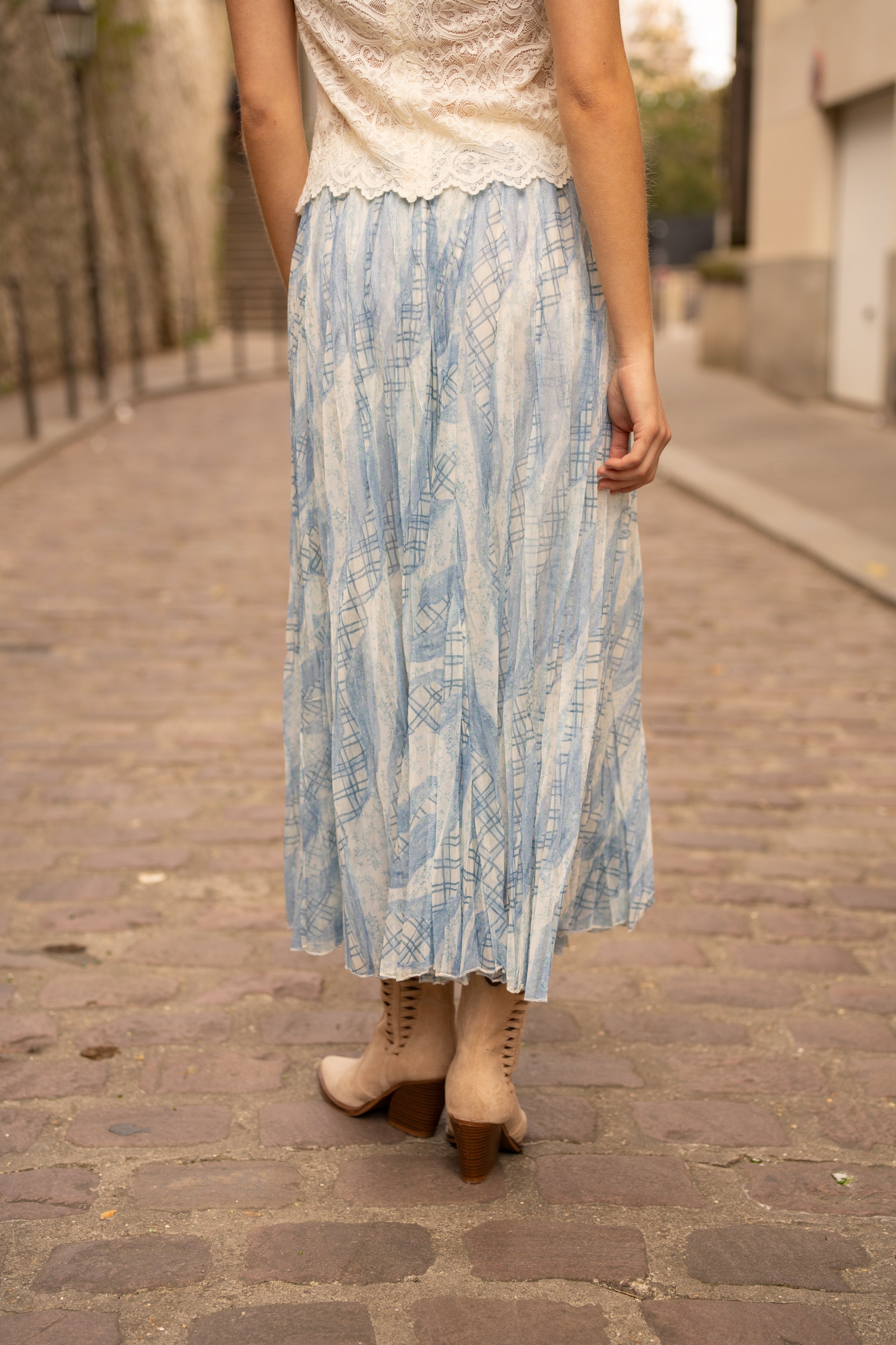 Jupe Vérone tulle imprimé carreaux