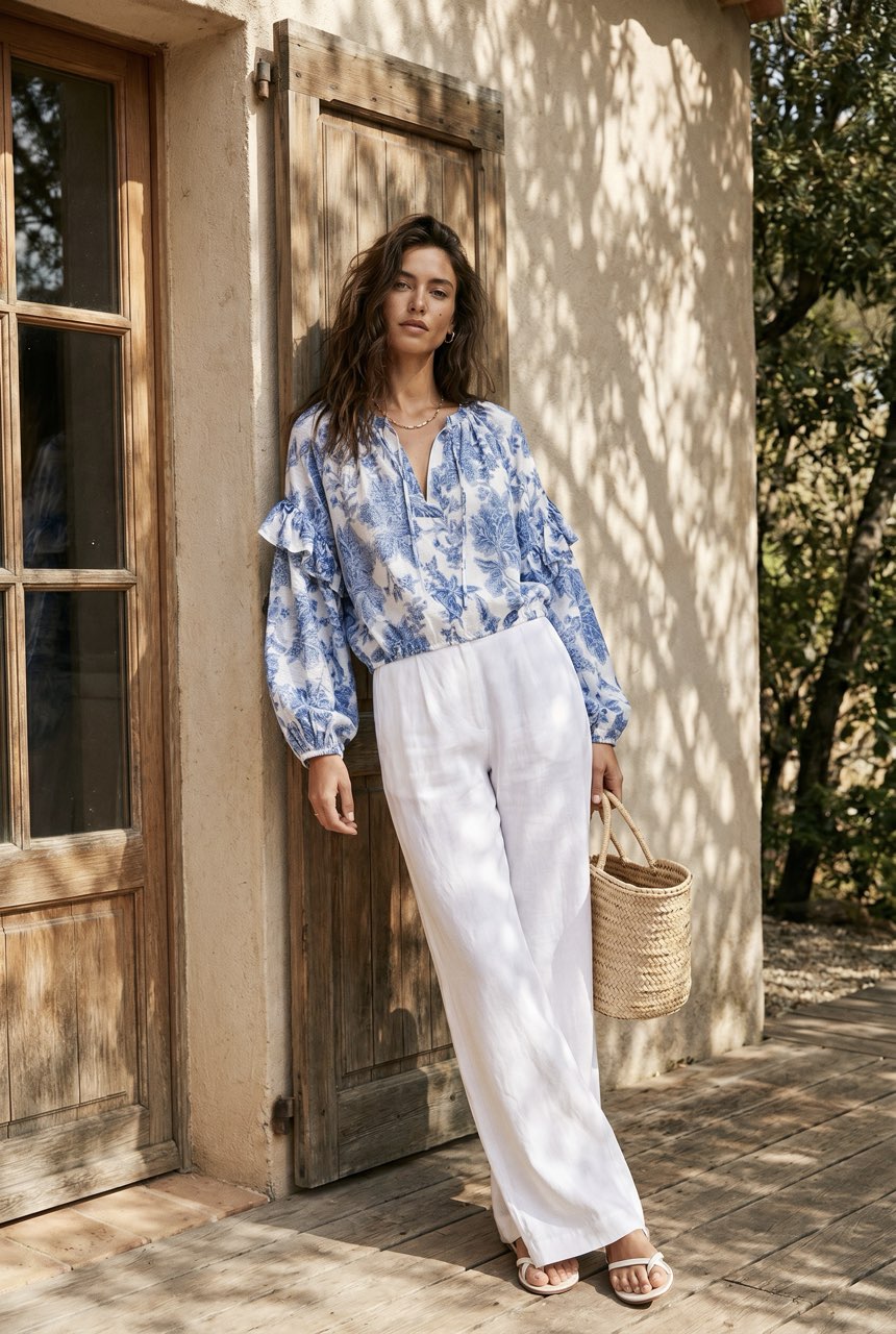 Blouse Cirta imprimée manches ballons