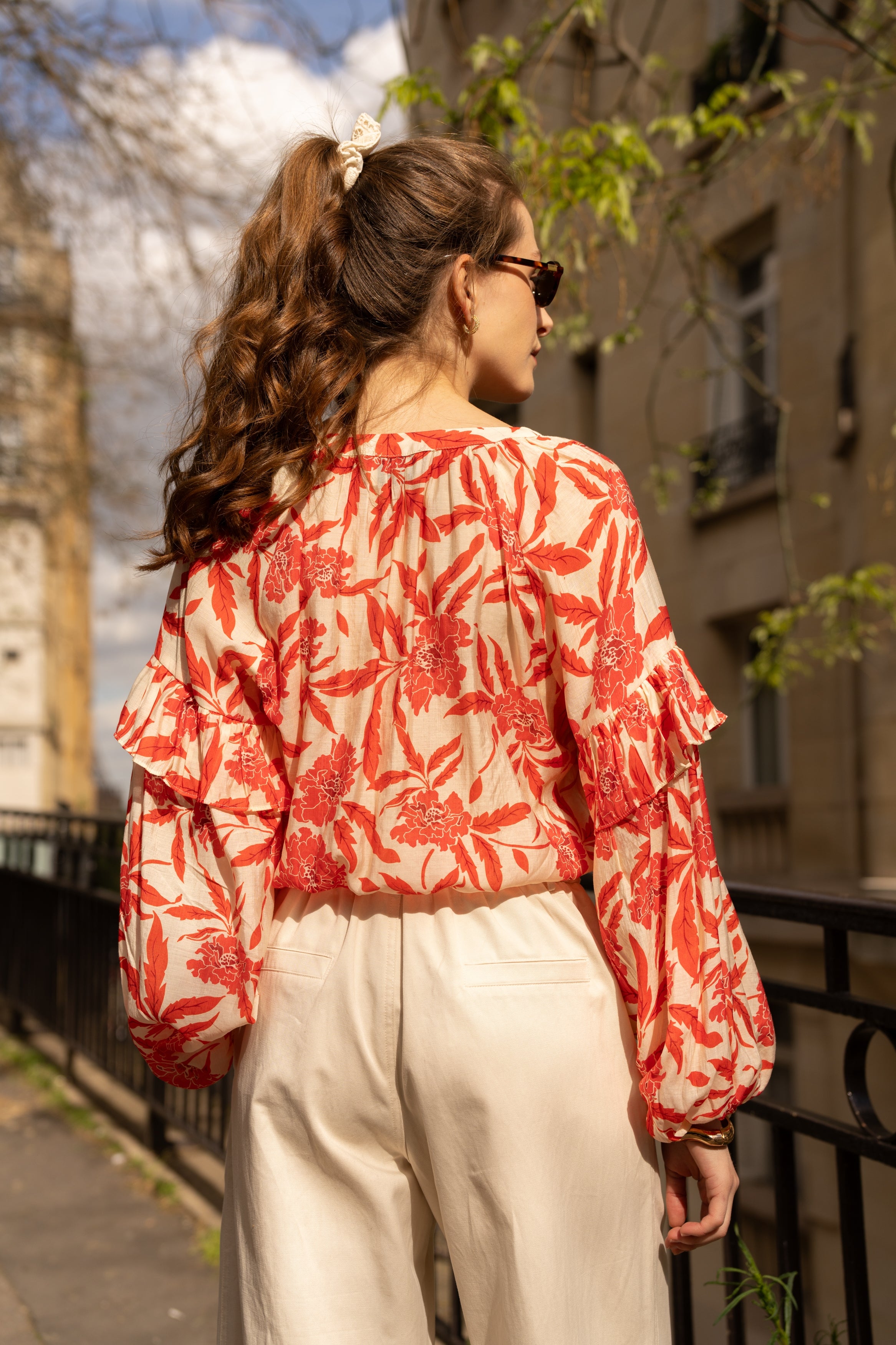 Blouse Cirta imprimée manches ballons