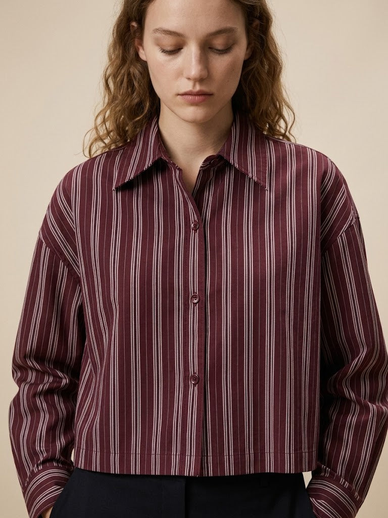 Bi-material velvet blouse &amp; lace sleeves 