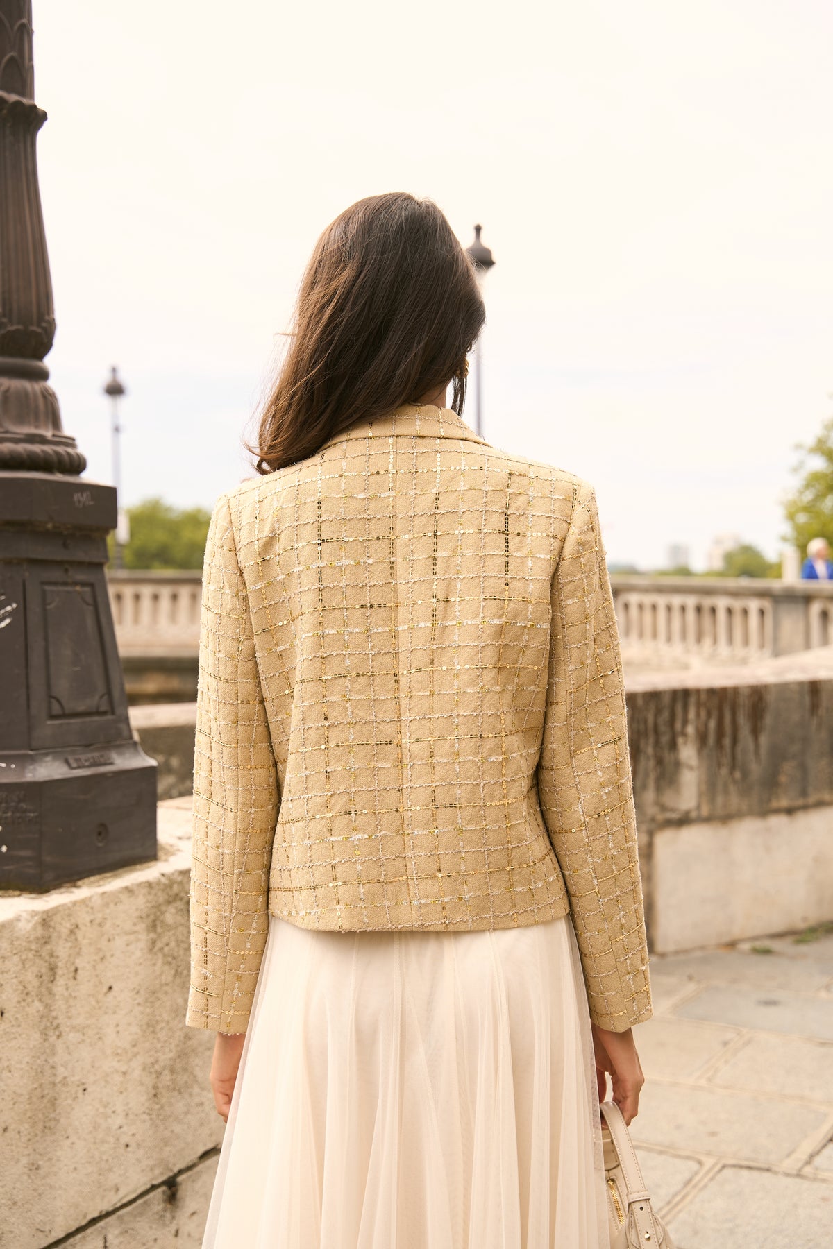 Veste Keira tweed ceinturée