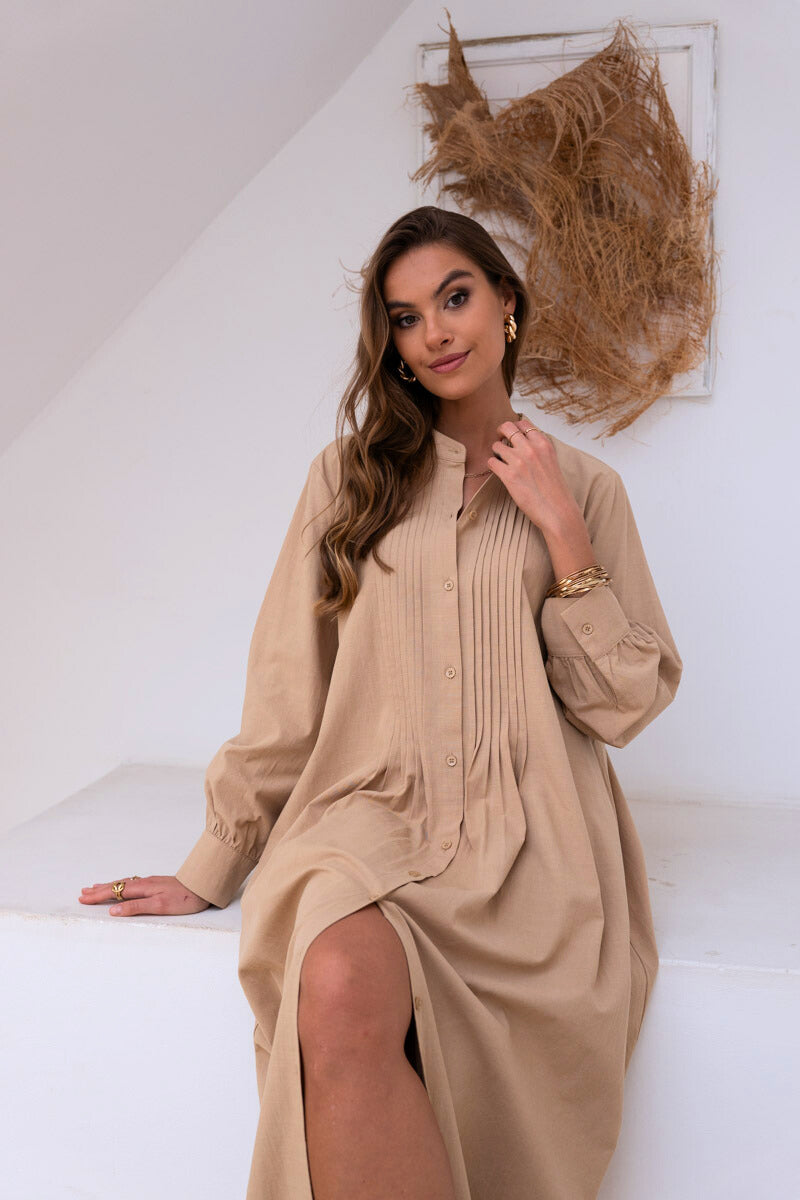 Robe longue en lin & coton