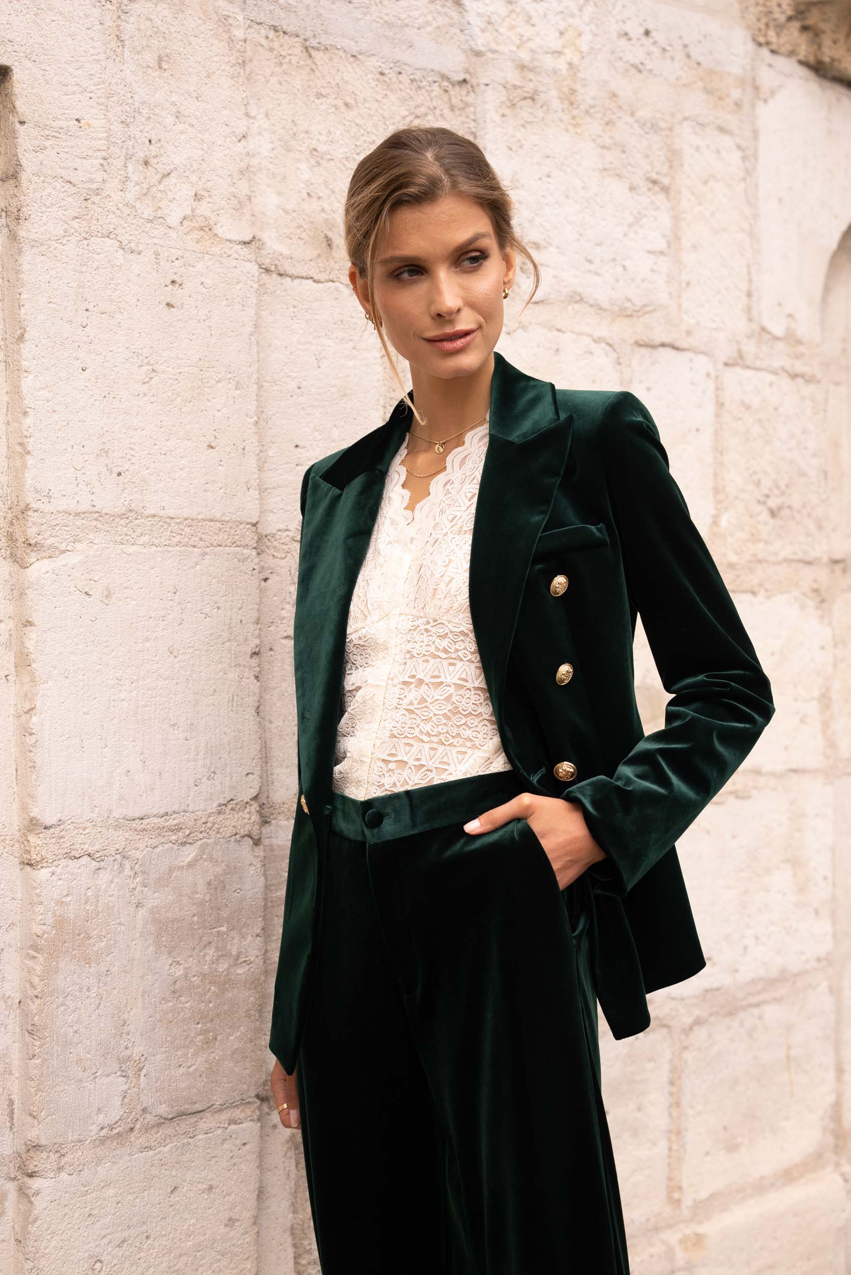 Gabrielle Velvet Blazer Jacket