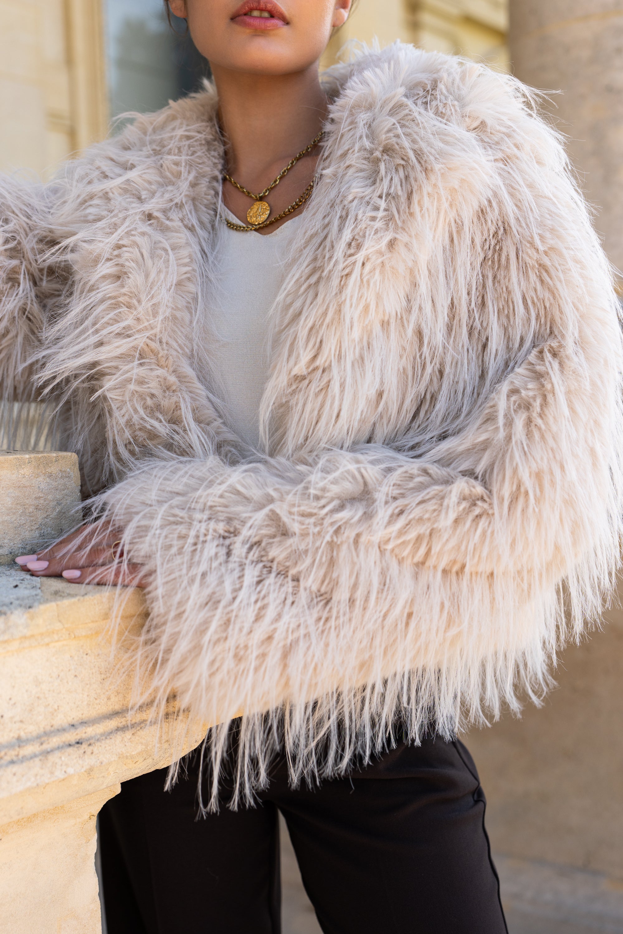 Veste Stockholm en fausse fourrure