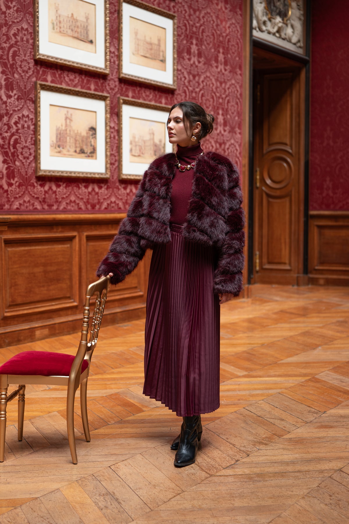 Veste courte en fausse fourrure Paula
