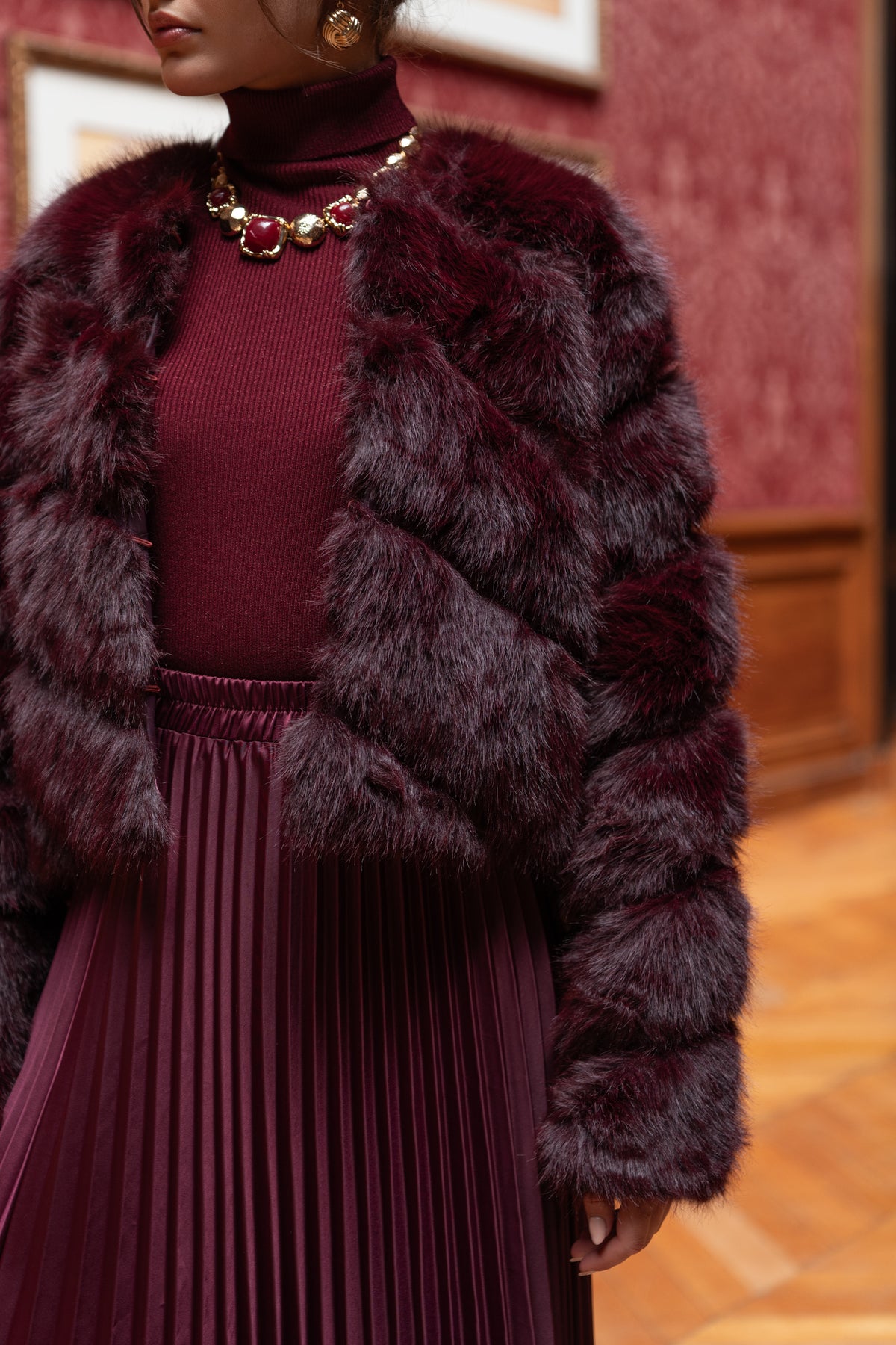 Veste courte en fausse fourrure Paula