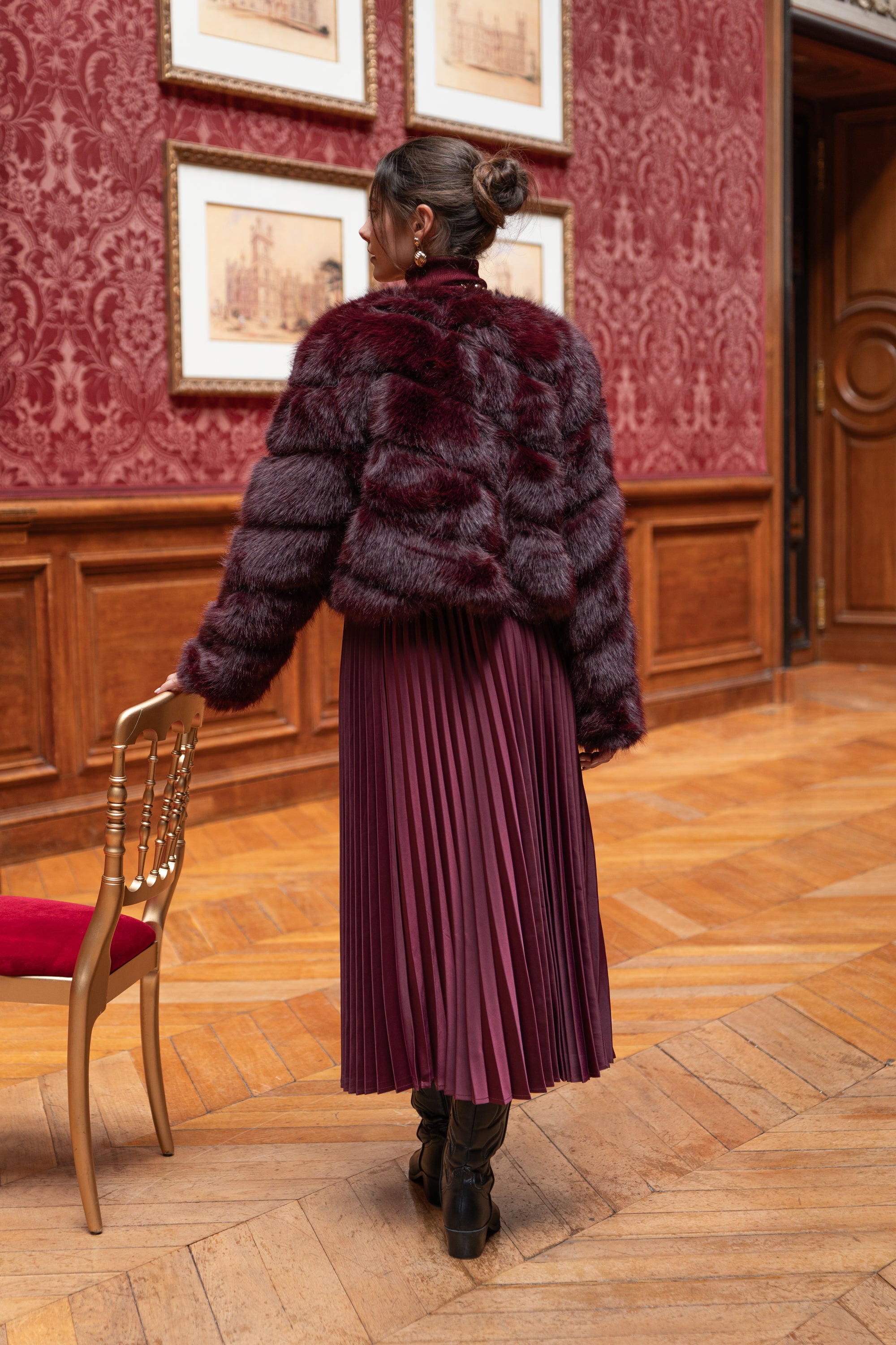 Jupe Diana en satin plissée