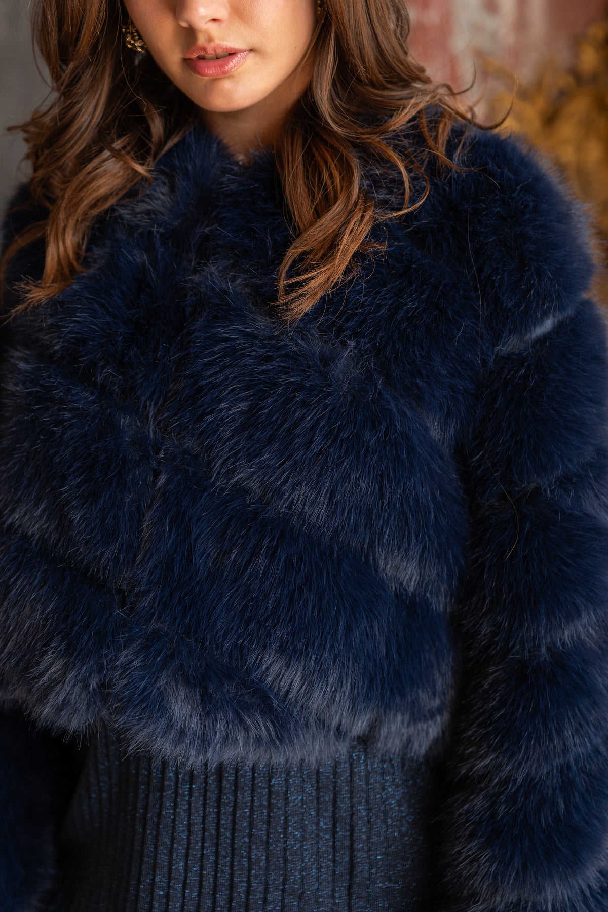Veste courte en fausse fourrure Paula