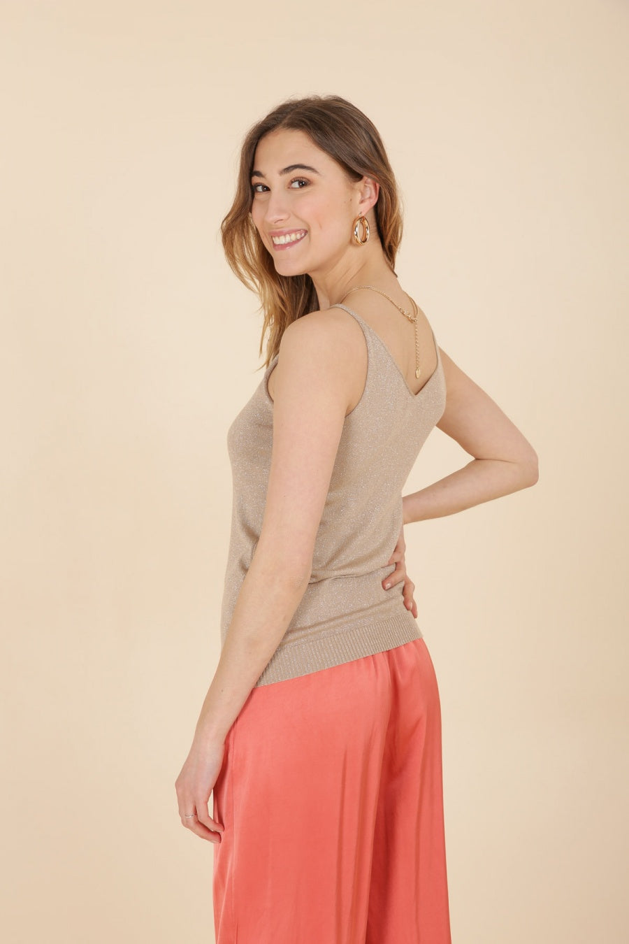 Shiny lurex tank top 